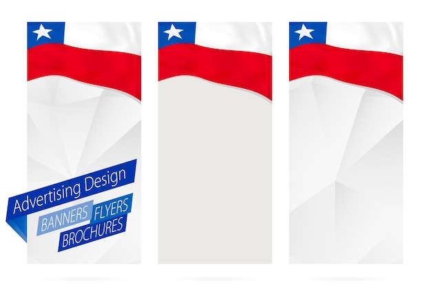 Diseño de banners flyers folletos con bandera de Chile