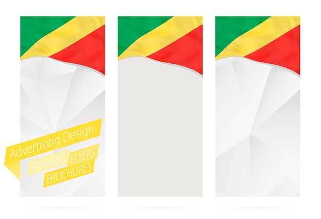 Diseño de banners flyers folletos con bandera de Congo