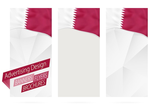 Diseño de banners flyers folletos con bandera de Qatar