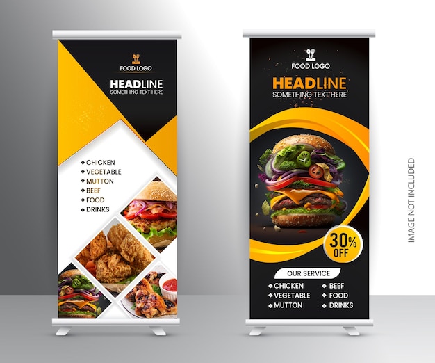 Diseño de banners promocionales para la exhibición de alimentos en rollo