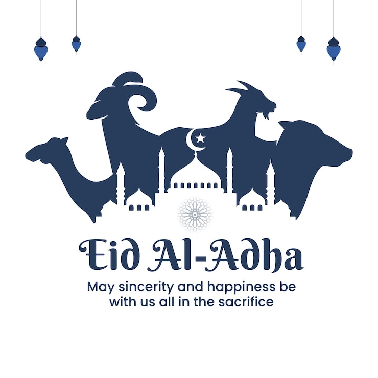 Diseño de banners de las redes sociales para el festival islámico de Eid al adha mubarak