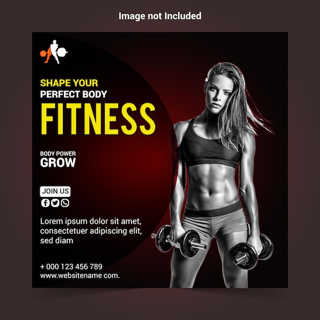 Diseño de banners para redes sociales de fitness de gimnasio
