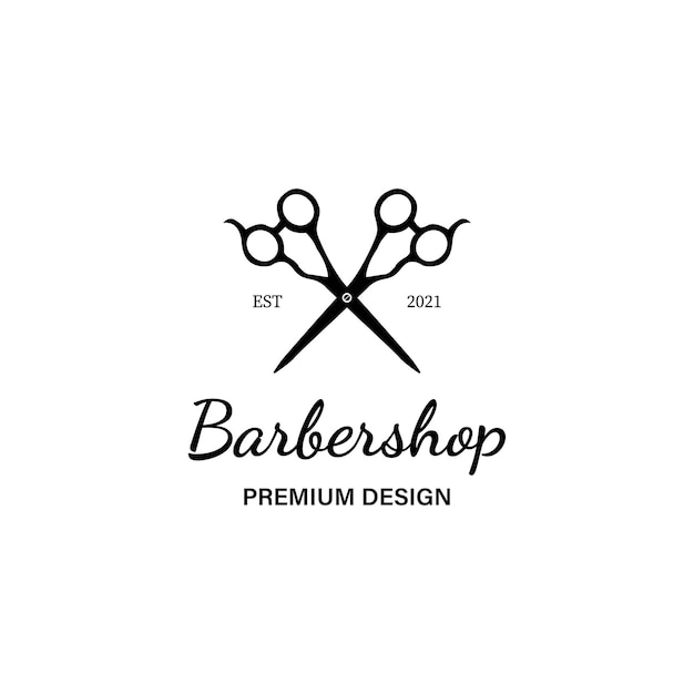 Diseño de barbería logo vintage ilustración minimalista calidad premium