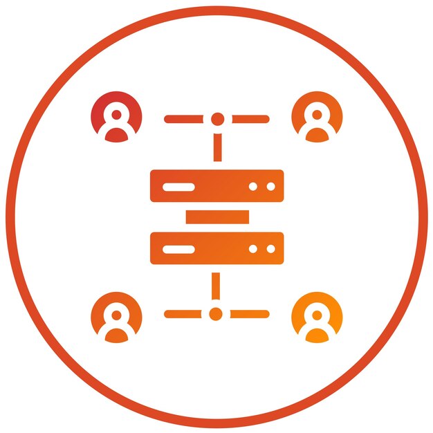 Diseño de la base de datos vectorial Estilo del icono de la red