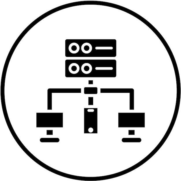 Diseño de la base de datos vectorial Estilo del icono de la red