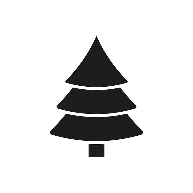 El diseño básico del icono vectorial del árbol de Navidad es simple y moderno