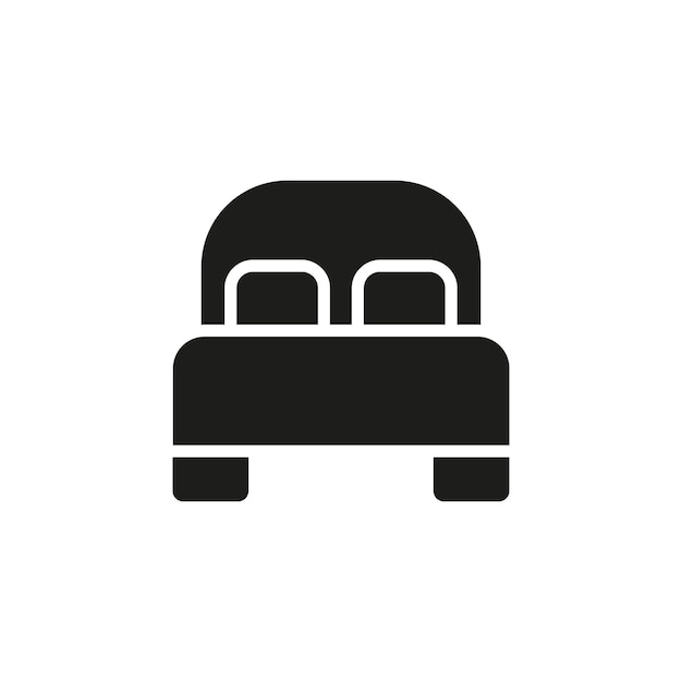 El diseño básico del icono vectorial de la cama es simple y moderno