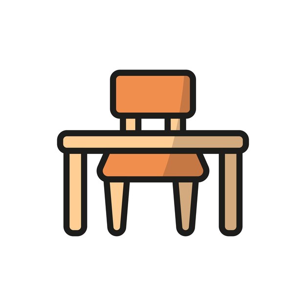 Diseño básico del icono vectorial del escritorio del dormitorio