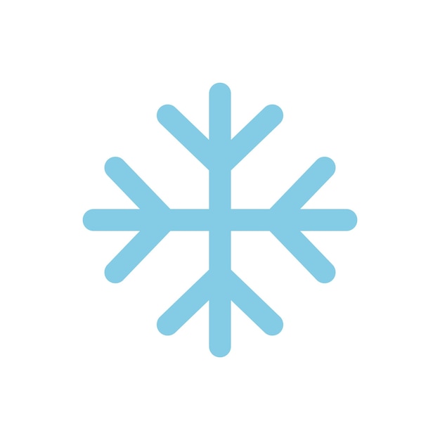 El diseño básico del icono vectorial de nieve de Navidad es simple y moderno