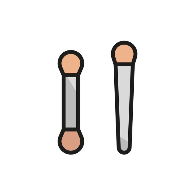 El diseño básico del icono vectorial del pincel de maquillaje