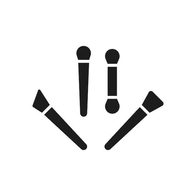 El diseño básico del icono vectorial del pincel de maquillaje