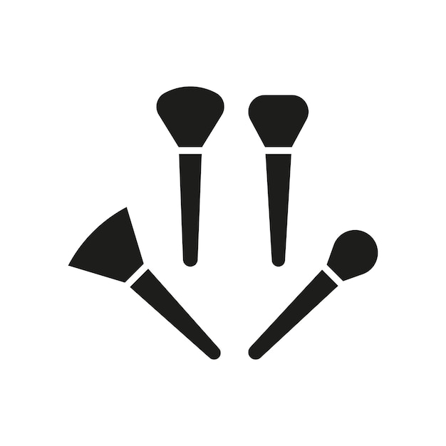 El diseño básico del icono vectorial del pincel de maquillaje