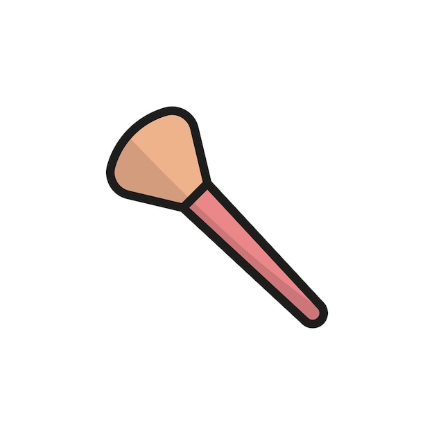 El diseño básico del icono vectorial del pincel de maquillaje