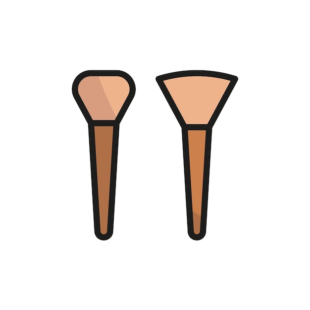 El diseño básico del icono vectorial del pincel de maquillaje