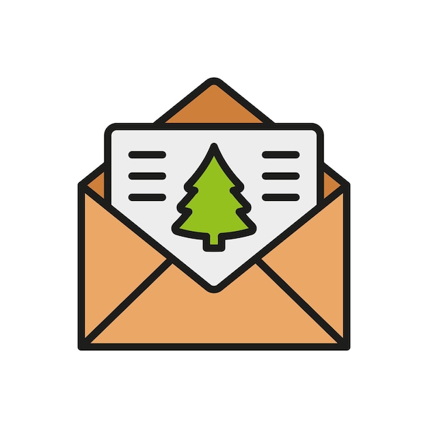 El diseño básico del icono vectorial de la tarjeta de Navidad es simple y moderno