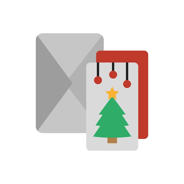El diseño básico del icono vectorial de la tarjeta de Navidad es simple y moderno