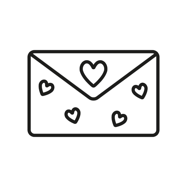 El diseño básico del icono vectorial de la tarjeta de San Valentín es simple y moderno