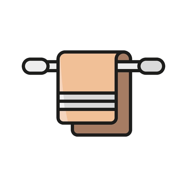 El diseño básico del icono vectorial de la toalla es simple y moderno