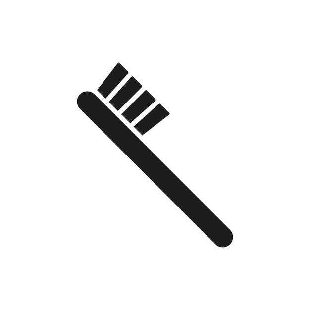 El diseño básico del vector del icono del cepillo de dientes es simple y moderno