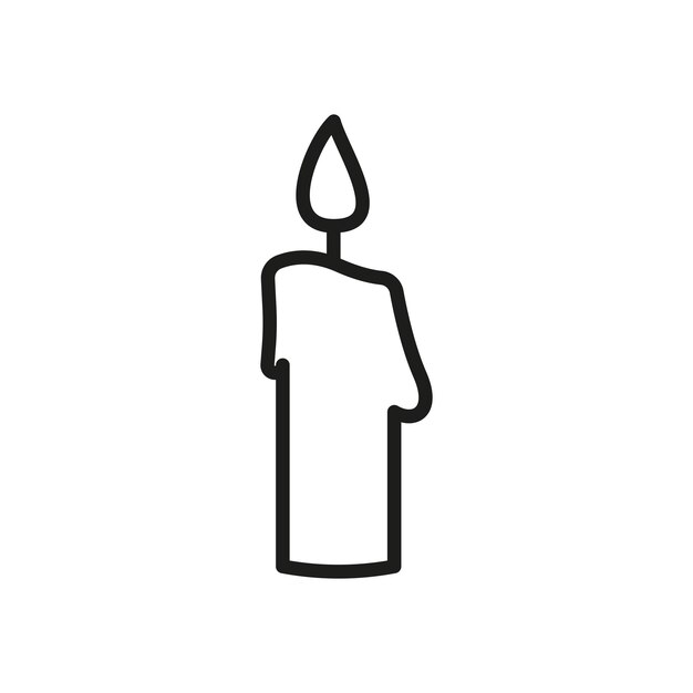 El diseño básico del vector del icono de la vela es simple y moderno
