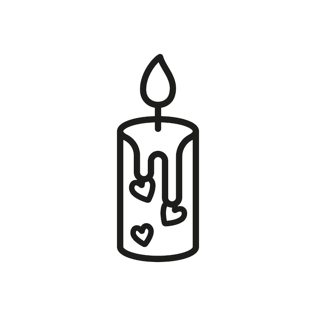 El diseño básico del vector del icono de la vela de San Valentín es simple y moderno