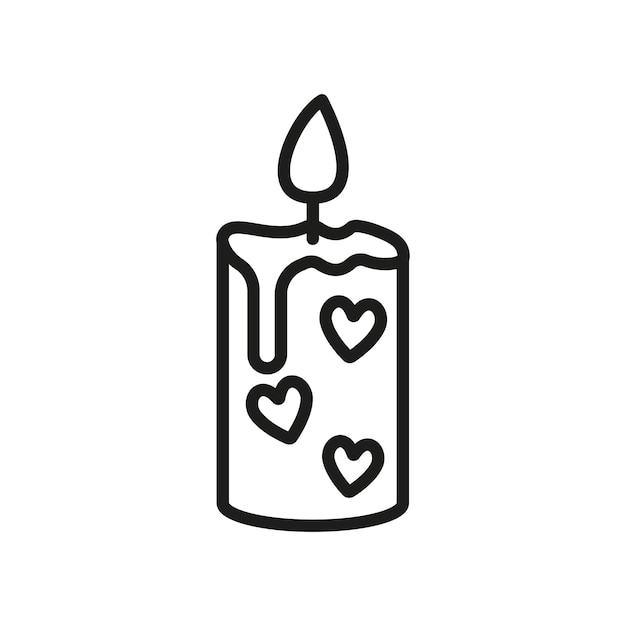 El diseño básico del vector del icono de la vela de San Valentín es simple y moderno