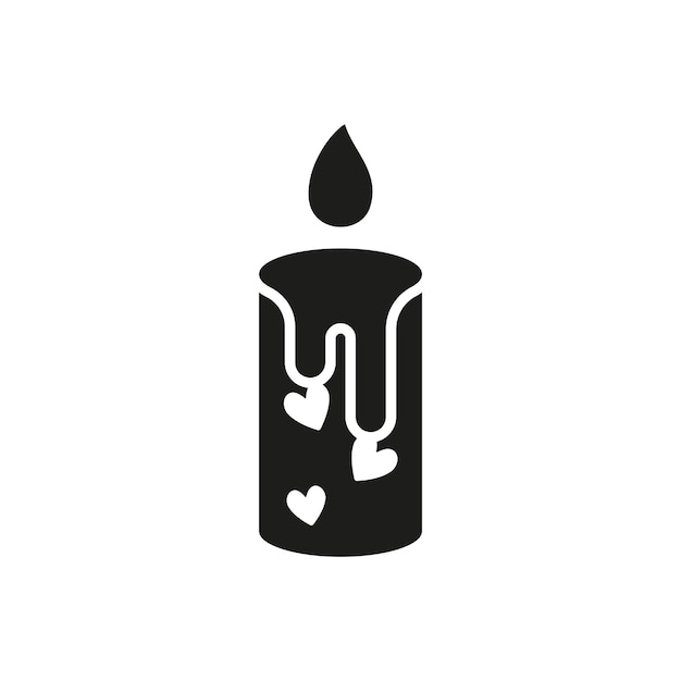 El diseño básico del vector del icono de la vela de San Valentín es simple y moderno