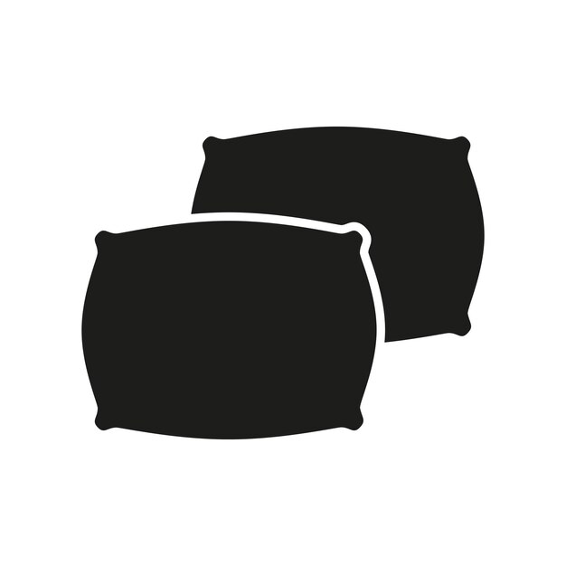 Diseño básico vectorial del icono de la almohada del dormitorio