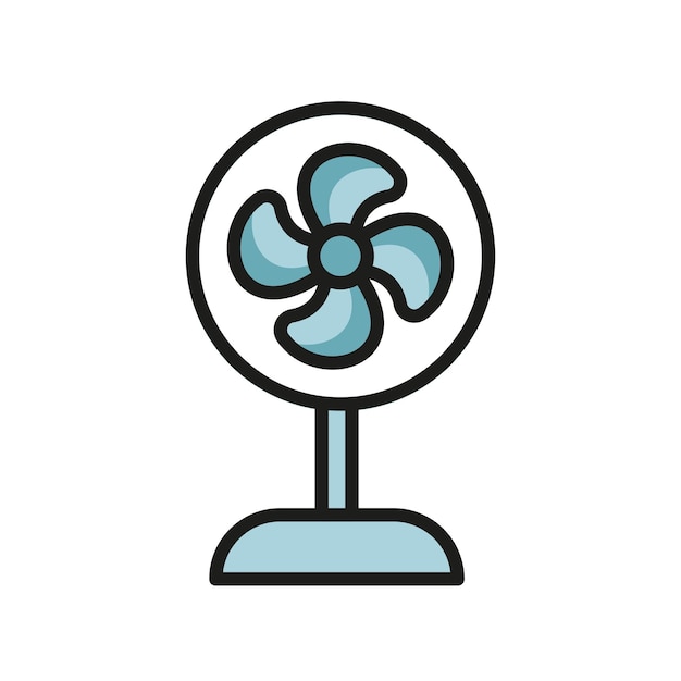 Diseño básico vectorial del icono del dormitorio del ventilador