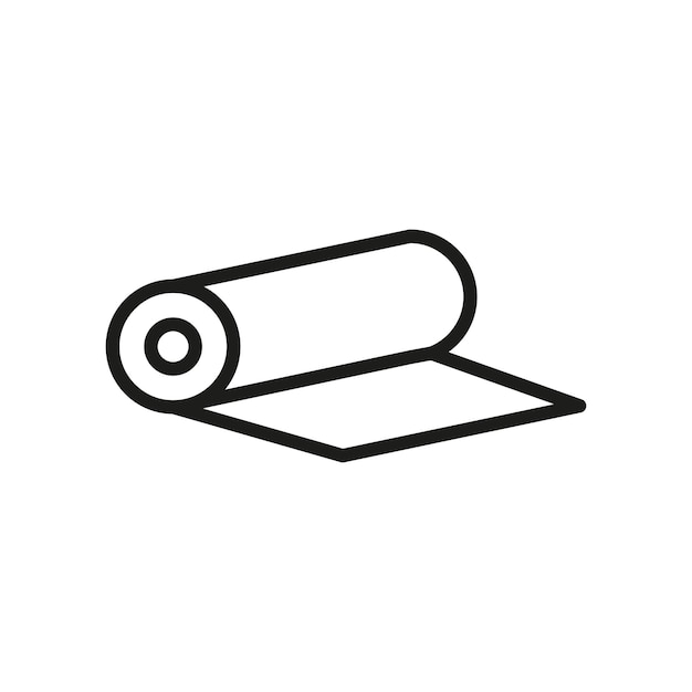 Diseño básico vectorial del icono de sastre de la moda en rollo de tela
