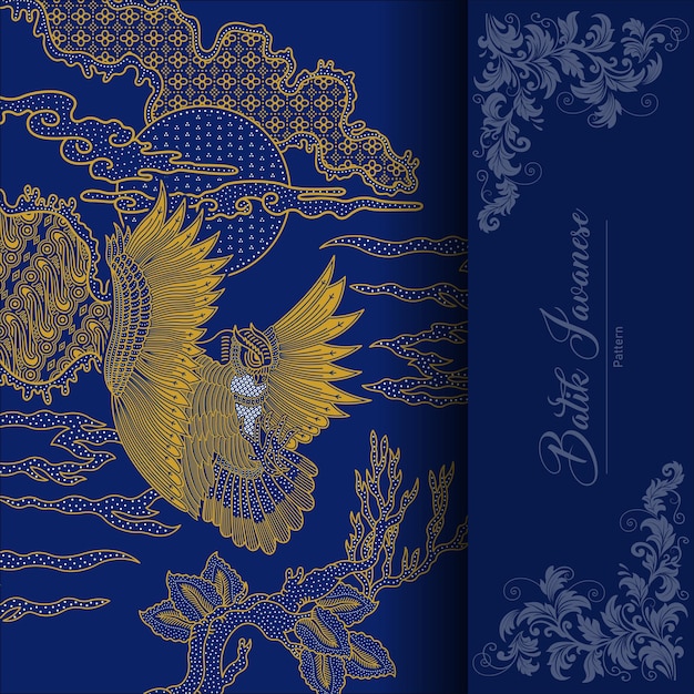 Diseño de Batik de búho javanés