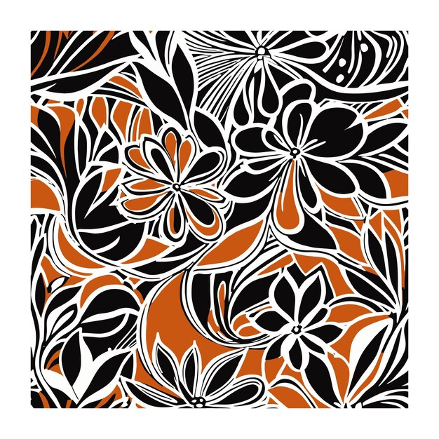 Diseño de Bellas Artes Botánicas Patrón de vibraciones retro