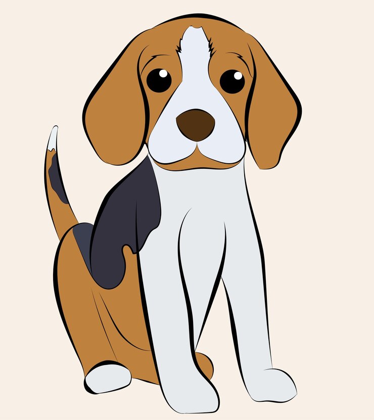 Vector diseño bigol perro animado sentado