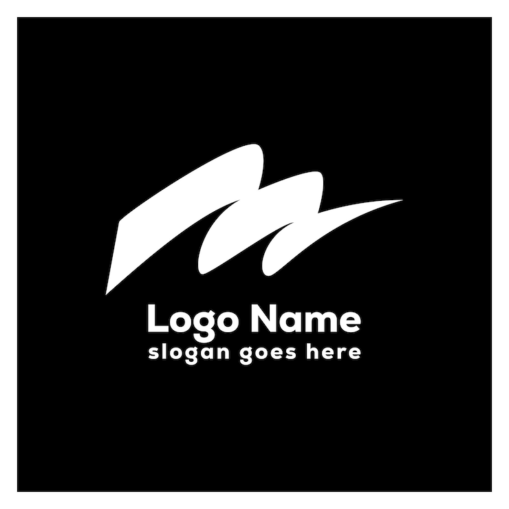 Vector un diseño blanco del logotipo m