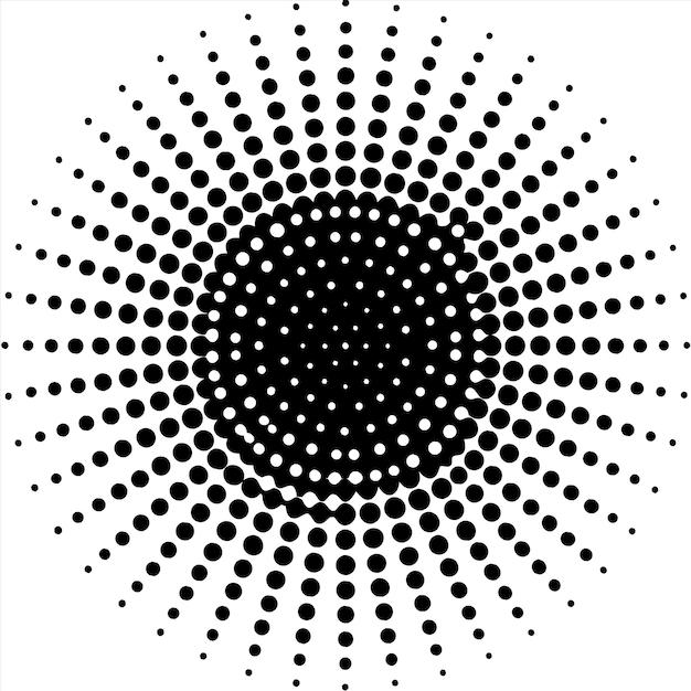 un diseño en blanco y negro con círculos y puntos