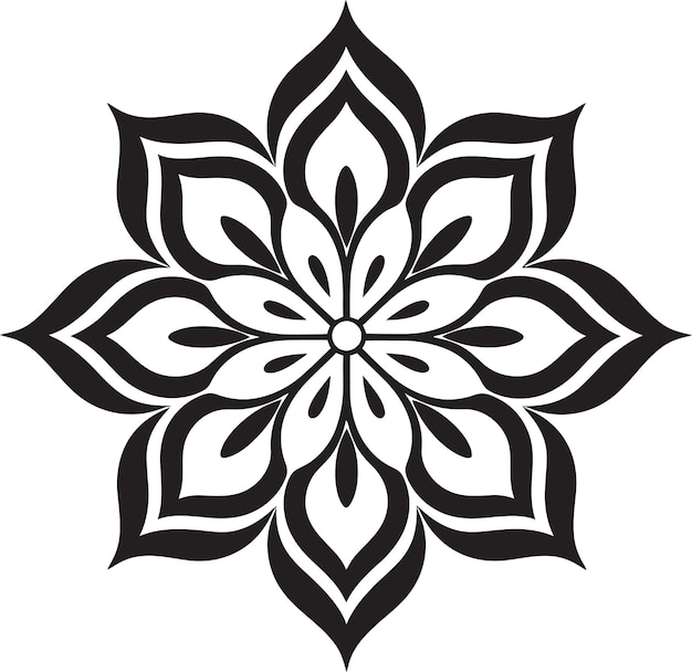 un diseño en blanco y negro con un diseño blanco que dice copo de nieve
