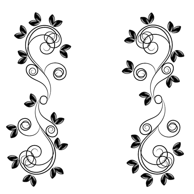 un diseño en blanco y negro con un diseño floral en él