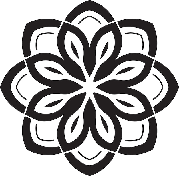 un diseño en blanco y negro con un diseño de flores en él