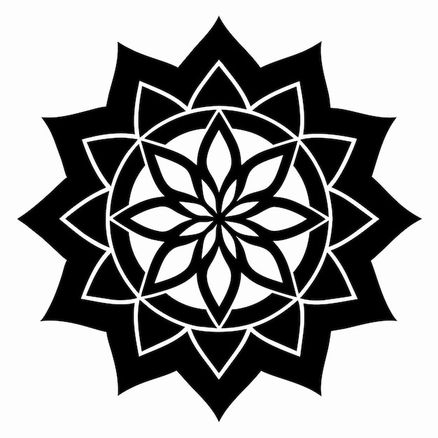 Un diseño en blanco y negro con un diseño de flores en él