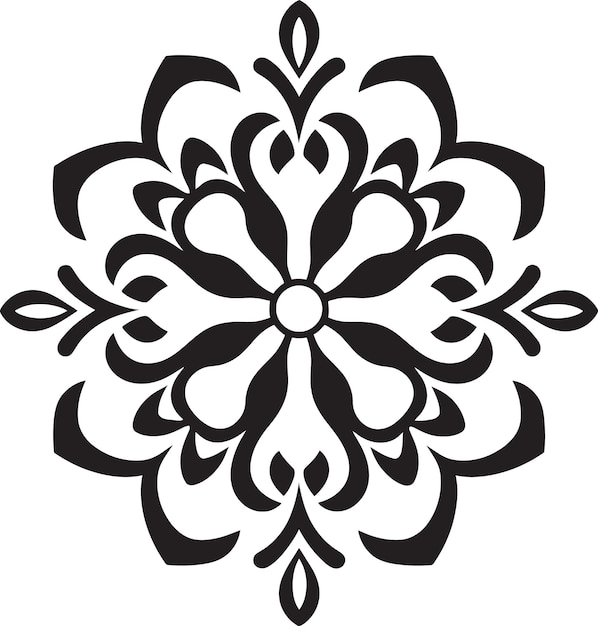 un diseño en blanco y negro con un diseño que dice la flor