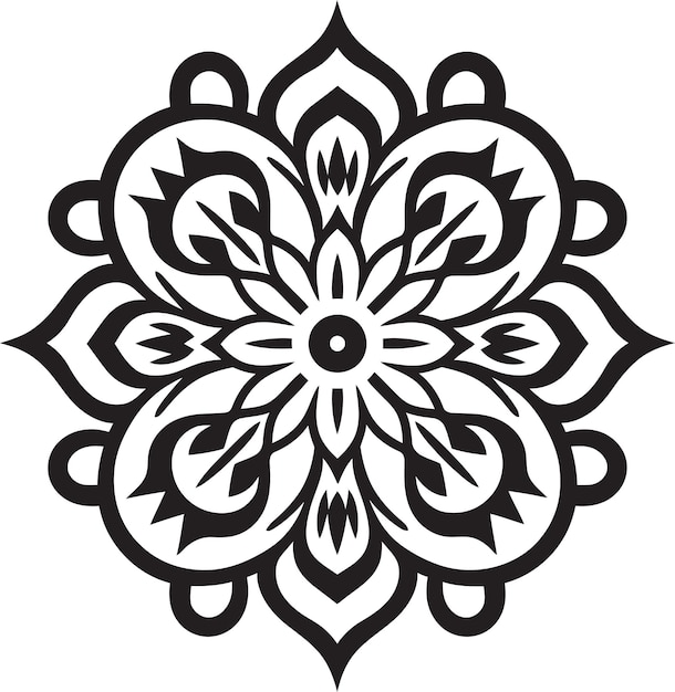 un diseño en blanco y negro con un diseño que dice mandalas