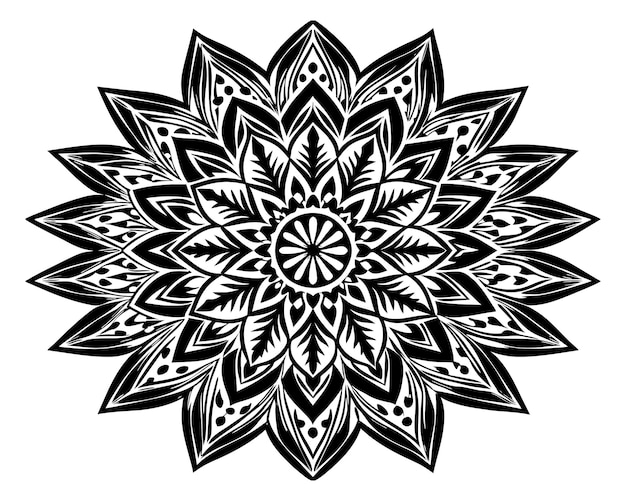 un diseño en blanco y negro con un diseño que dice mandalas