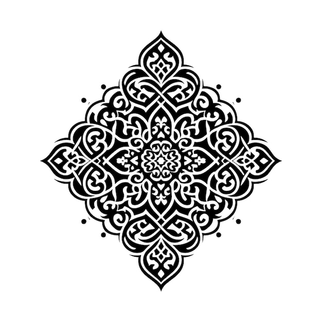 un diseño en blanco y negro de un mandala
