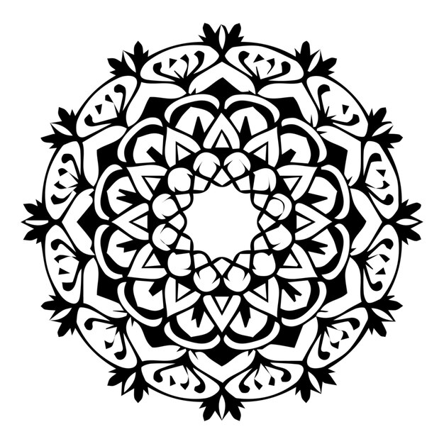 un diseño en blanco y negro que está diseñado para parecerse a un mandala