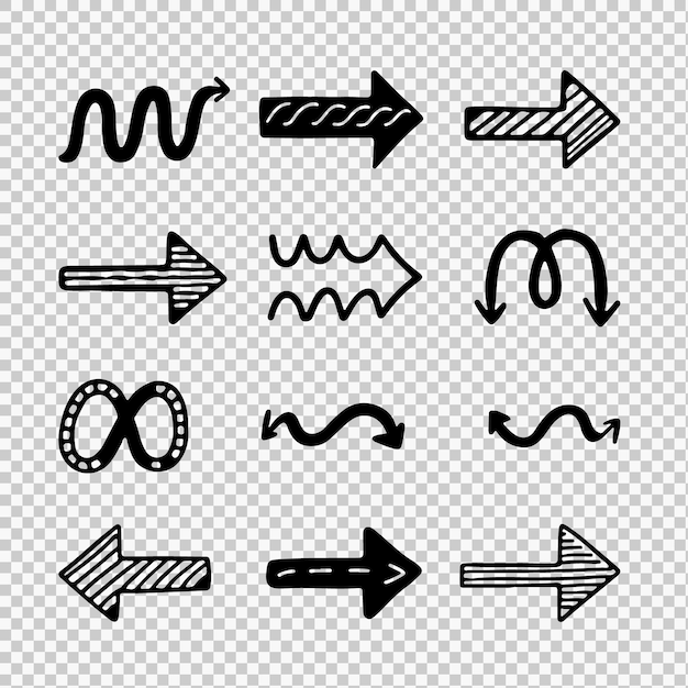 Diseño de boceto vectorial dibujado a mano con signos, punteros, aspectos destacados y elementos de marcador