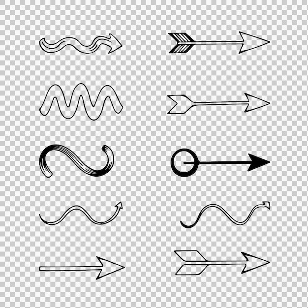 Diseño de boceto vectorial dibujado a mano con signos, punteros, aspectos destacados y elementos de marcador