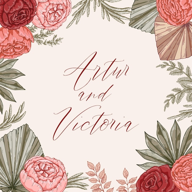 Diseño de boda boho moderno para carteles de tarjetas de felicitación de invitación Guardar la fecha