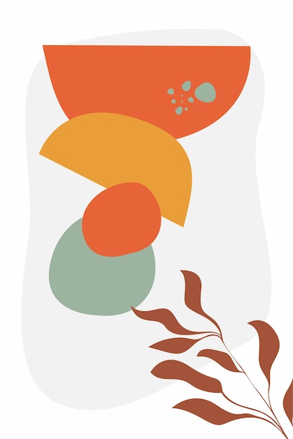 Diseño boho arte botánico abstracto en la pared
