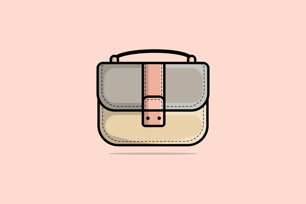 Diseño de bolso de mujer colorido brillante brillante para ilustración de vector de moda Objetos de moda de belleza