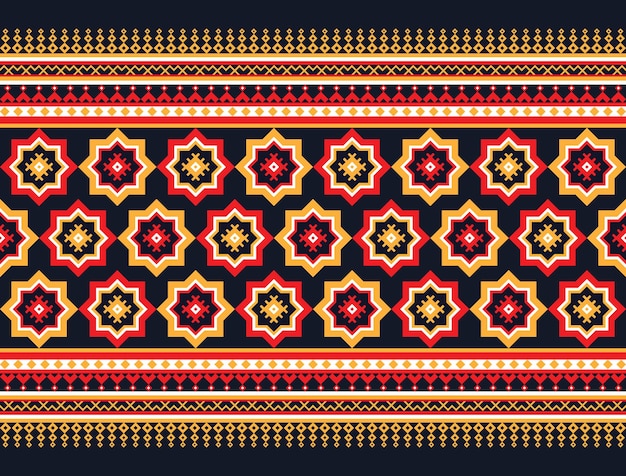 Diseño de bordado de patrón de fondo geométrico étnico oriental patrón